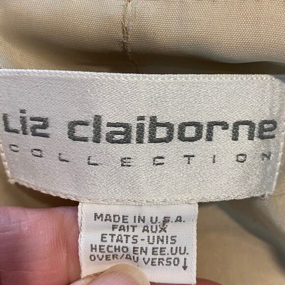 Vintage 90's Linen Blazer Liz Claiborne Collection 12 Made in USA - Picture 3 of 6